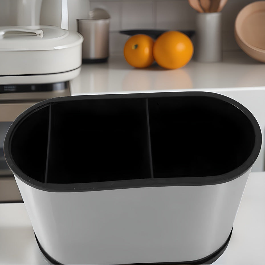 Cross-border new kitchen household stainless steel chopsticks tableware multi-functional integrated drain storage box spoon chopstick cage