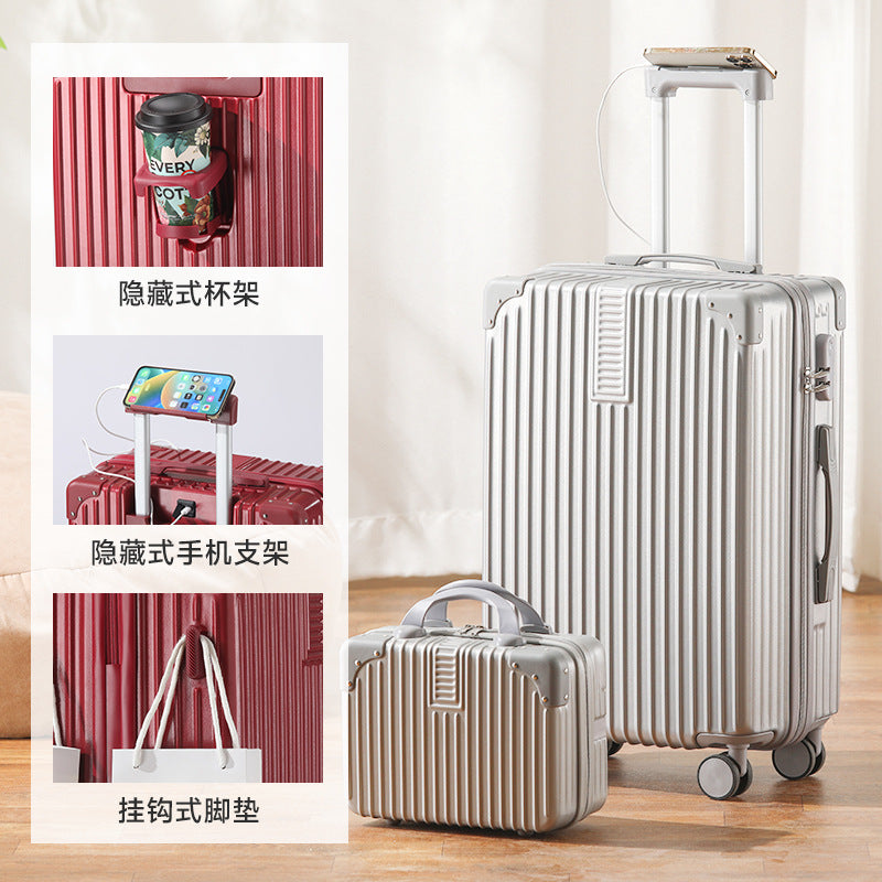 New multi-functional child and mother suitcase large-capacity men's and women's trolley case wear-resistant universal wheel suitcase password case