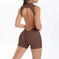 fashionnew arrival beautiful back vest pleated butt lift short jumpsuit sports running fitness jumpsuit yoga wear