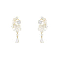 French-style cubic zirconia flower tassel earrings - women's luxury, high-end, and exquisite stud earrings. ethereal, trendy, and chic