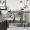 Tempered glass dining table - modern minimalist rock slab table with a touch of luxury