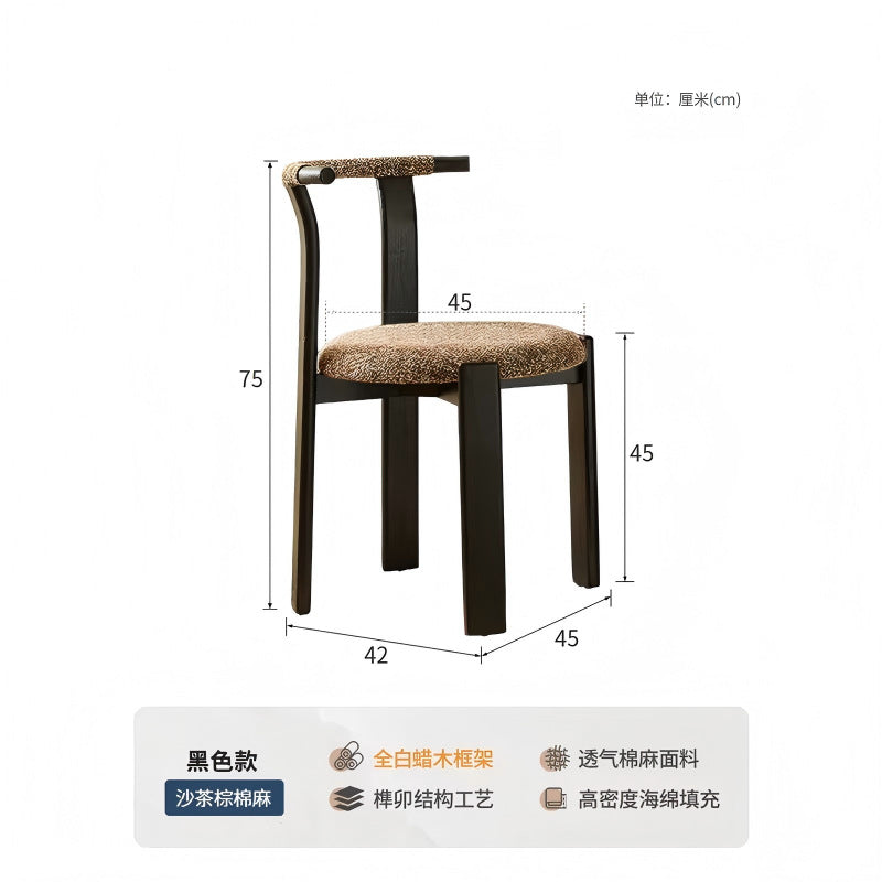 Zita dining chair - vintage solid wood dining chair, 5 new light luxury high-end designer ash wood french dining chair