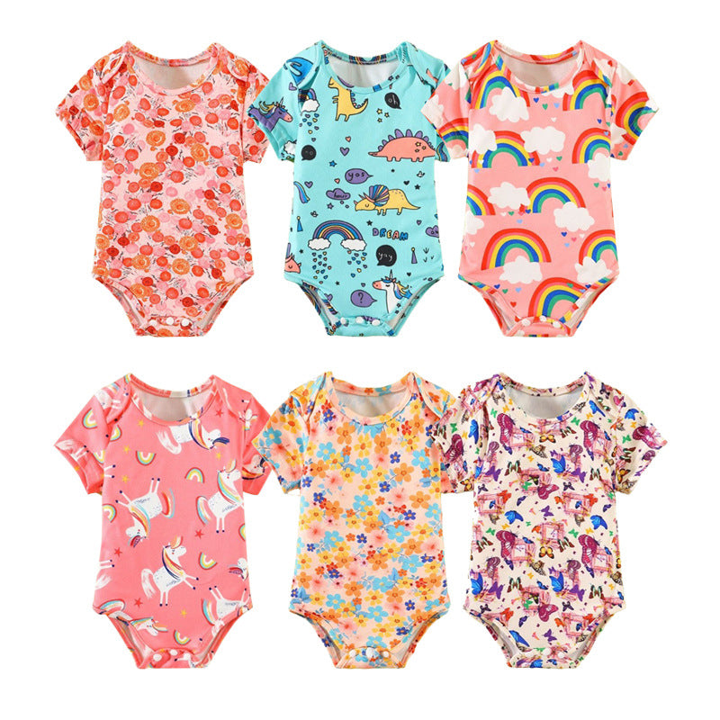 wholesale short-sleeved polyester imitation cotton khaki plain color men's and women's newborn baby plain color sublimation triangle onesie