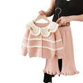 Girls' knit sweater set - new  collection: two-piece outfit with oversized collar and pants