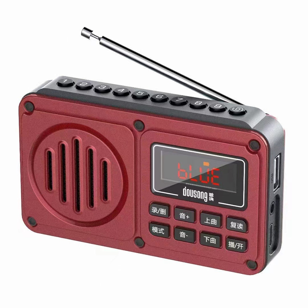 Dx-d87 bluetooth radio mp3 player for seniors - record, delete, card slot, portable music speaker