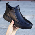 2025 winter new men's wool-lined fleece warm casual versatile martin boots slip-on casual shoes non-slip cotton boots