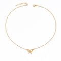 European and american cross-border ins style high-end bow pendant necklace for women, elegant and versatile minimalist earrings and rings jewelry set