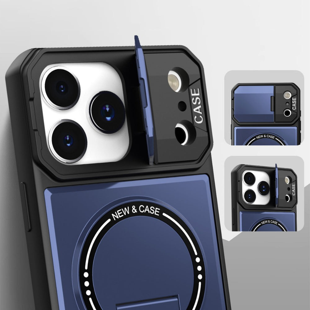 Suitable for iphone17promax mecha magnetic holder mobile phone case apple 16 anti-fall armor mobile phone lens case