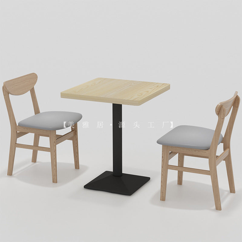 Company school unit canteen hotel solid wood tables and chairs food city snack bar one table four chairs dining table and chair combination