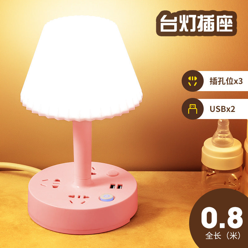 Multifunctional desk lamp socket led reading usb eye protection lamp student dormitory desk lamp bedroom bedside power strip
