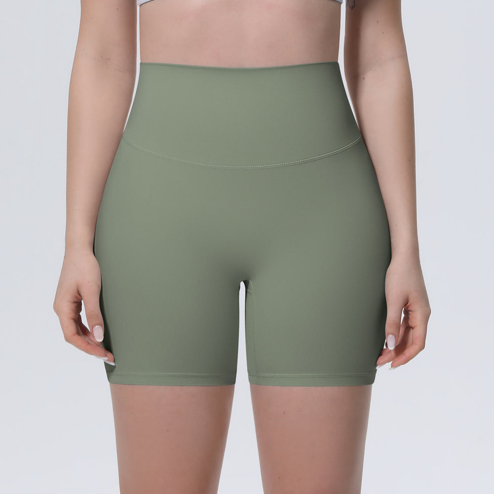 New arrival nude brushed quick-drying yoga pants women's high waist abdominal fitness shorts peach butt tight sports three-quarter pants