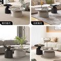 Nordic designer home light luxury modern minimalist living room coffee table round iron art coffee table cream style coffee table