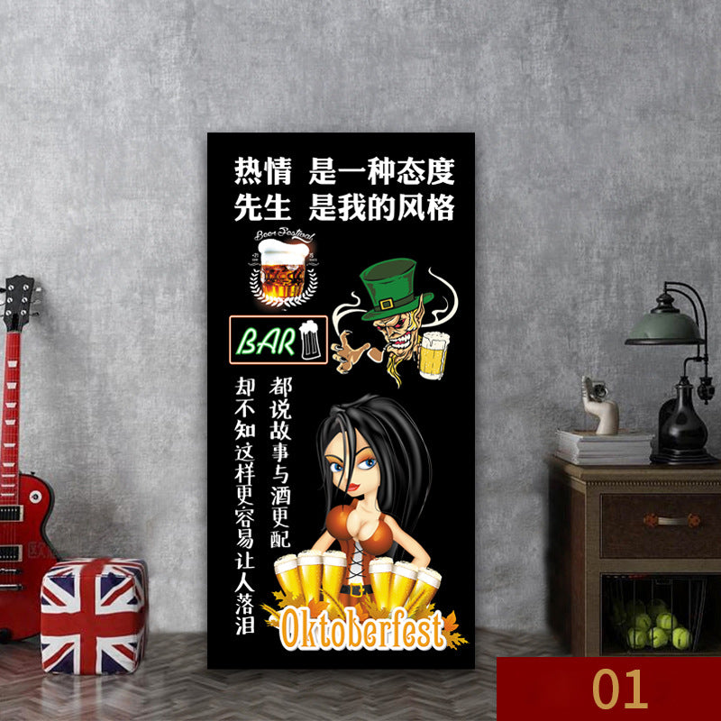 Bar wall decoration painting leisure bar pub box mural industrial style background wall beer KTV hanging painting