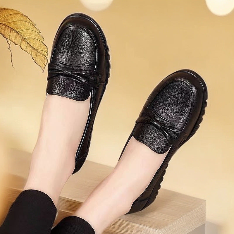 【genuine soft leather】soft-soled comfort shoes - mom shoes, work shoes, women's flats - new 2025 anti-slip casual loafers