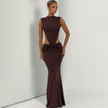European and american cross-border women's fashion:  summer new sleeveless, low-waisted, sexy, backless, bodycon dress