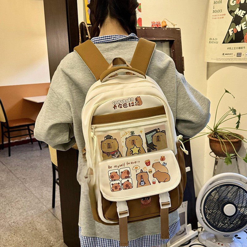 Manufacturer casual schoolbag male and female primary school students 6th grade junior high school students cartoon cute new Internet celebrity backpack backpack