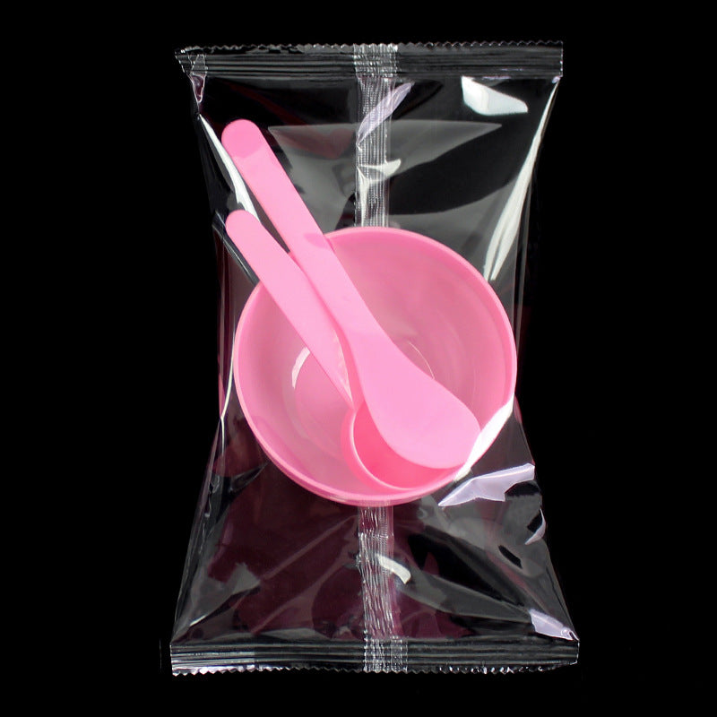 Beauty mask bowl individually packaged mask mixing tool three-piece set plastic bowl + stirring stick + 20ml measuring spoon