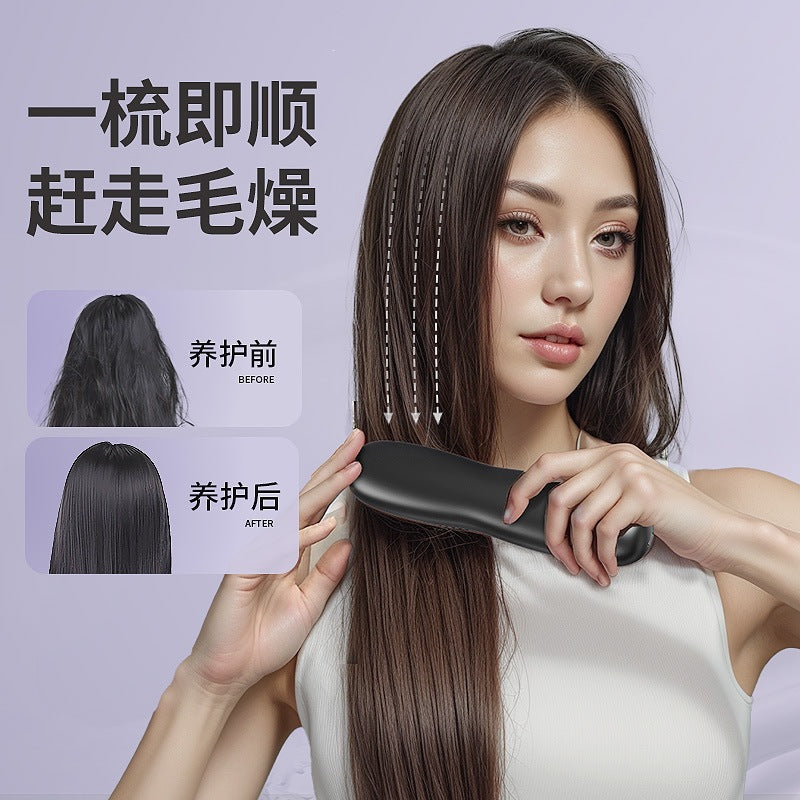 New cross-border lcd wireless hair straightening comb, rechargeable ceramic electronic comb, mini hair straightener, portable and gentle on hair