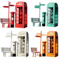 Retro iron telephone booth mailbox street sign bench popular store decoration floor-standing ornaments photography props model