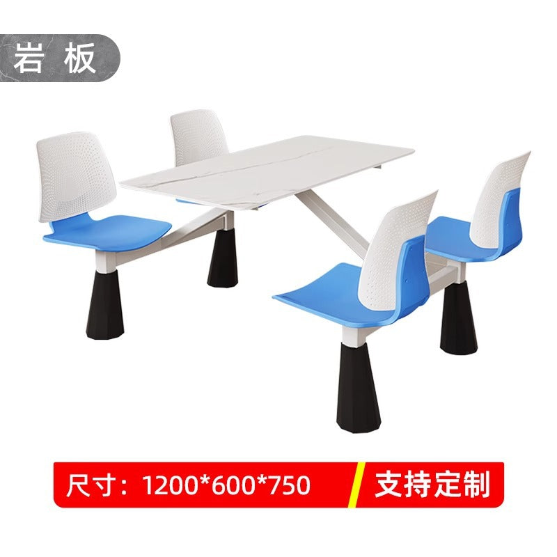 Company school canteen dining table and chair combination staff and students 4 people 6 people dining room table and chair commercial dining table and chair conjoined