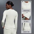 Autumn casual versatile henley shirt modal skin-friendly activewear top fitness yoga long sleeve t-shirt women's d25146