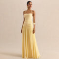Amazon cross-border fashion style women's eleganthaltertie backbackless suspender waist slimming look pleated dress for women