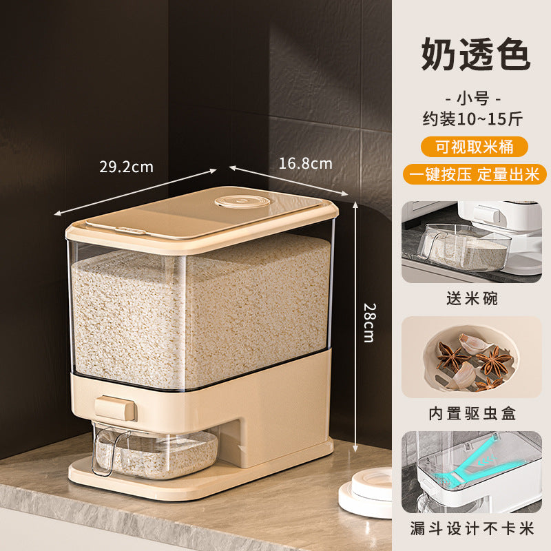 Press-type rice bucket Household insect-proof and moisture-proof sealed grain storage bucket Food grade rice box Noodle bucket Rice noodle storage container