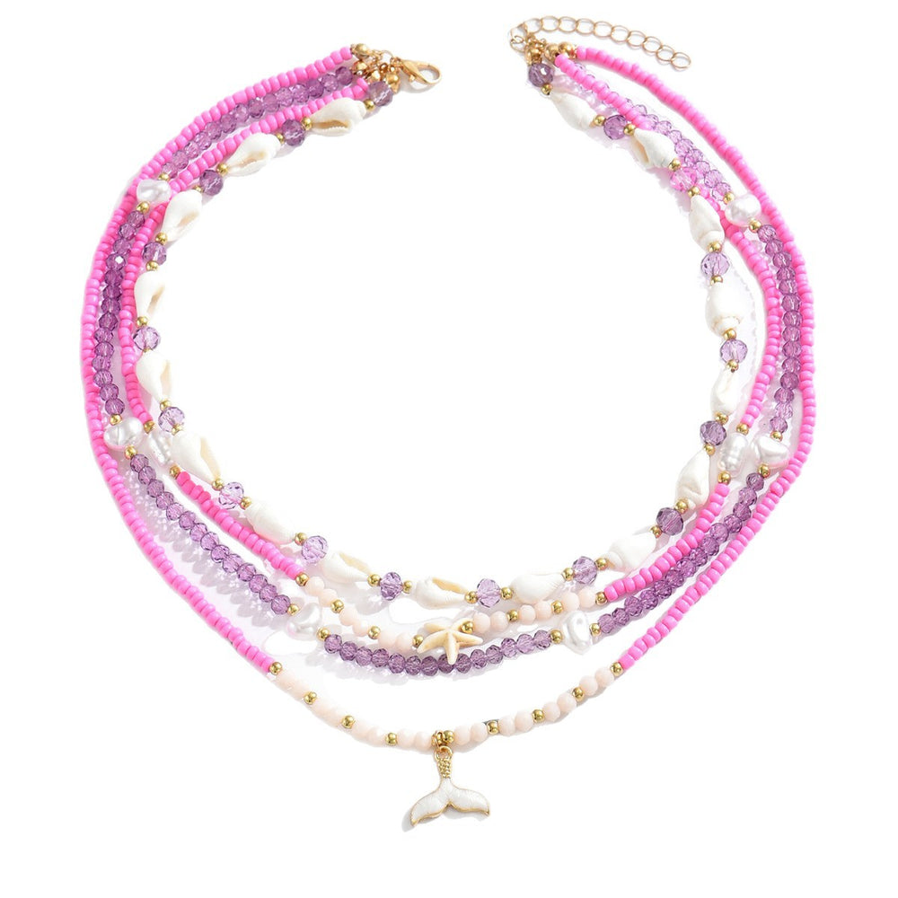 Wholesale seashell necklaces - cross-border jewelry, ethnic-inspired accessories, niche & high-end, light luxury rice bead choker necklace for women