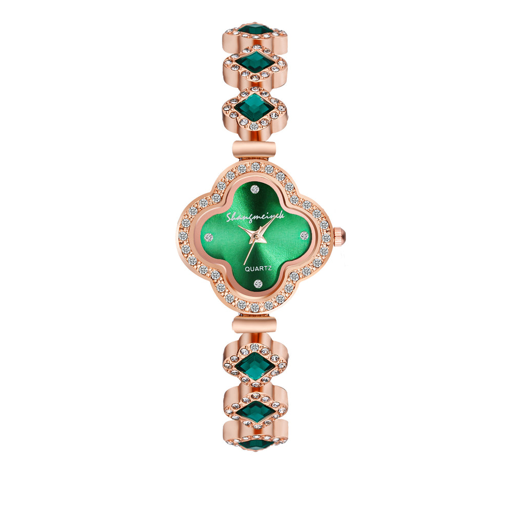 Live hot selling best sellingfashion four-leaf clover bracelet quartz watch emerald women's watch women's watch manufacturer wholesale