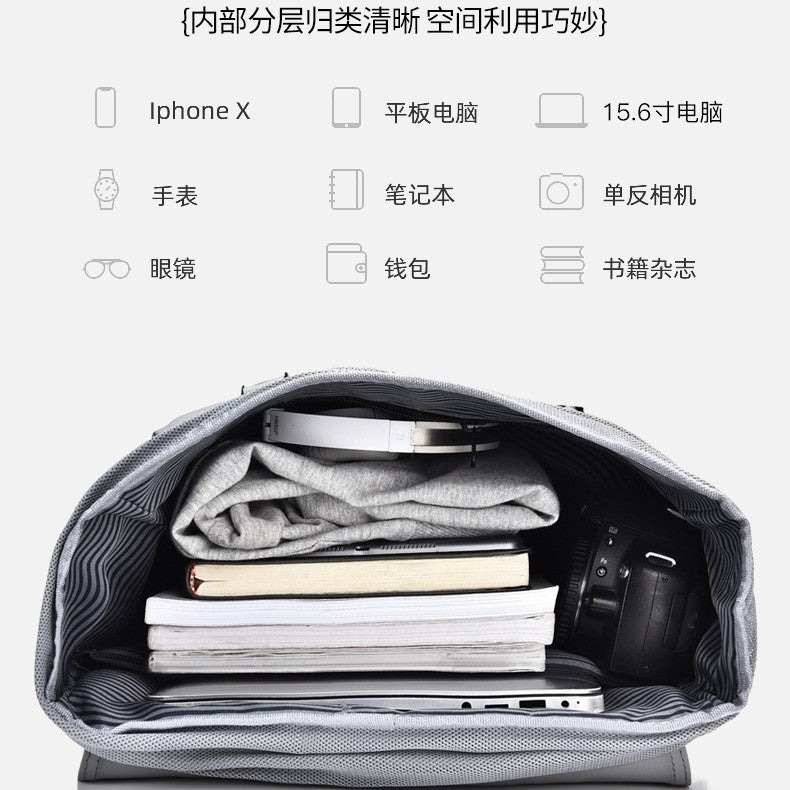 Cross-border men's business computer backpack, high school student and college student schoolbag, large-capacity leisure travel backpack for men