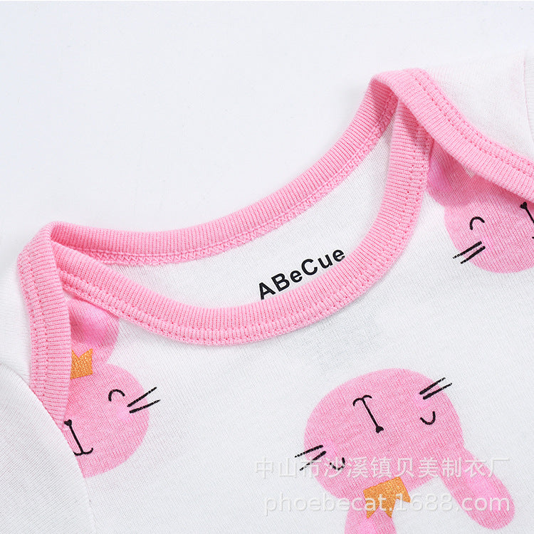 Class a pure cotton export cross-border newborn crawling suit baby bag butt jumpsuit 0-2 years old classic triangle khaki