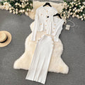 Xiaoxiangfengsuit early spring wear short vest easiest for matchknittingcardigan double-breasted skirtelegant three-piece set