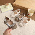 Vancahao children's shoes  spring and autumn new soft sole leather shoes korean style girls' hollow lace bow princess shoes