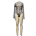 fashionnew arrivalsexylong sleeves tight inner wear trendyletterprinting mesh see-through jumpsuit for women