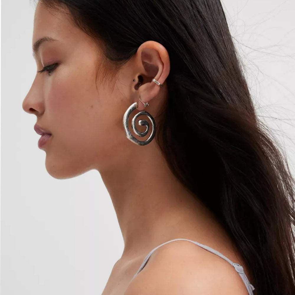 Bohemian irregular earrings wholesale cross-border new retro exaggerated jewelry high-end design spiral earrings