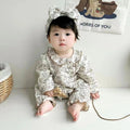 Infant and toddler spring and autumn clothing, 100-day celebration super cute outing romper, newborn baby girl floral print fashionable long-sleeved onesie