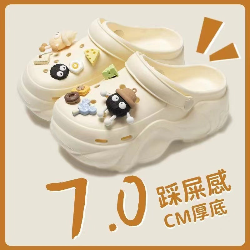 Women's clogs summer outdoor wear 2026 new eva beach seaside non-slip anti-odor thick sole height increasing sandals