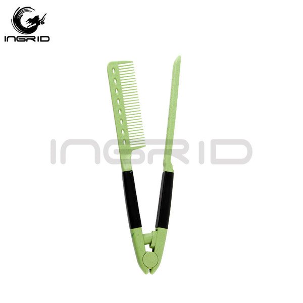 Cross-border hairdressing splint comb plant fiber straightening hair comb dual-purpose hairdressing comb can be customized logo curling comb