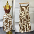 European and american style elegant pleated print midi skirt - high waist, slimming, flowy a-line skirt with elastic waistband - perfect for summer