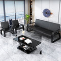 Office sofa and coffee table set - modern minimalist reception sofa for business meetings - 3-seater office sofa