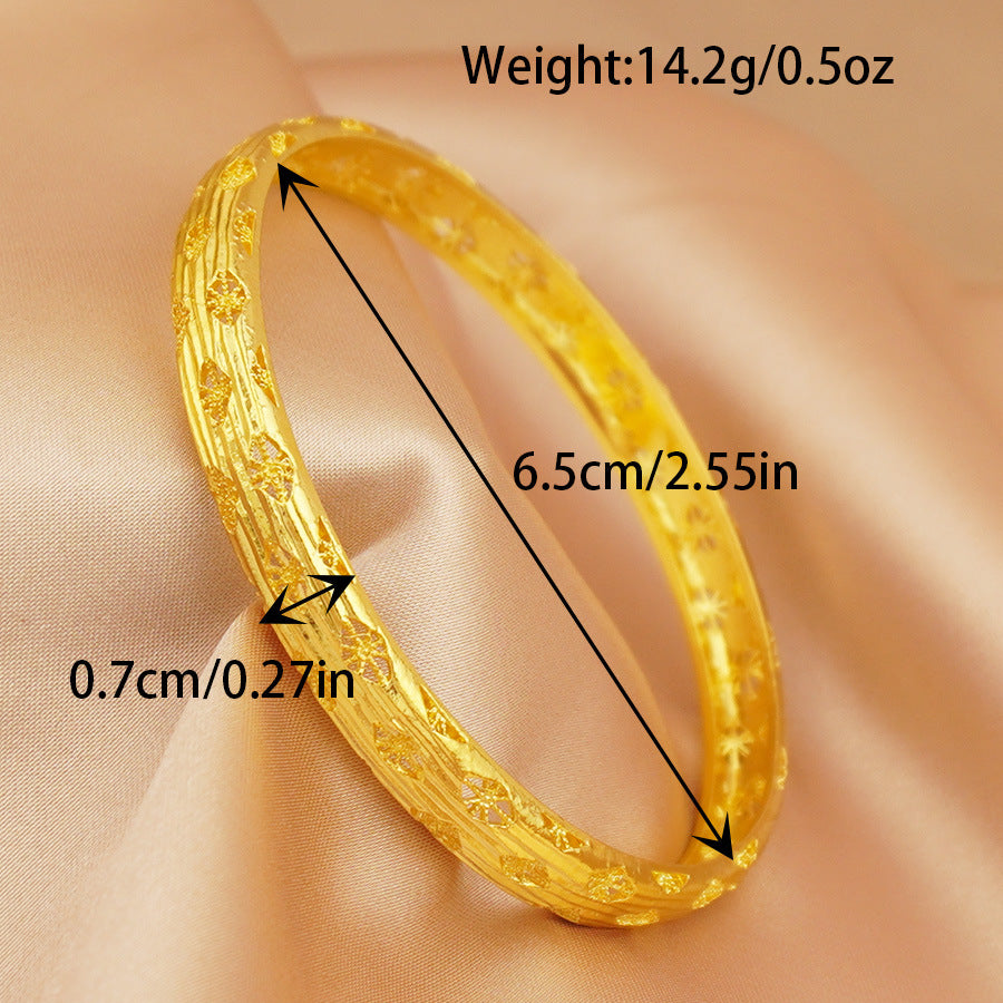 Wholesale 24k gold plated bangle dubai wedding indian nigerian women's bridal gold bangle jewelry wholesale