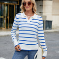 European and american cross-border e-commerce women's spring  new arrivals:  casual striped long-sleeve knit sweater top