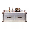 Medieval style coffee table american country industrial style space aluminum leather creative stylish coffee table retro rivet storage box