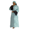 supply style loose blouse long skirt silky fabric lace decoration with headscarf plus size women's clothing