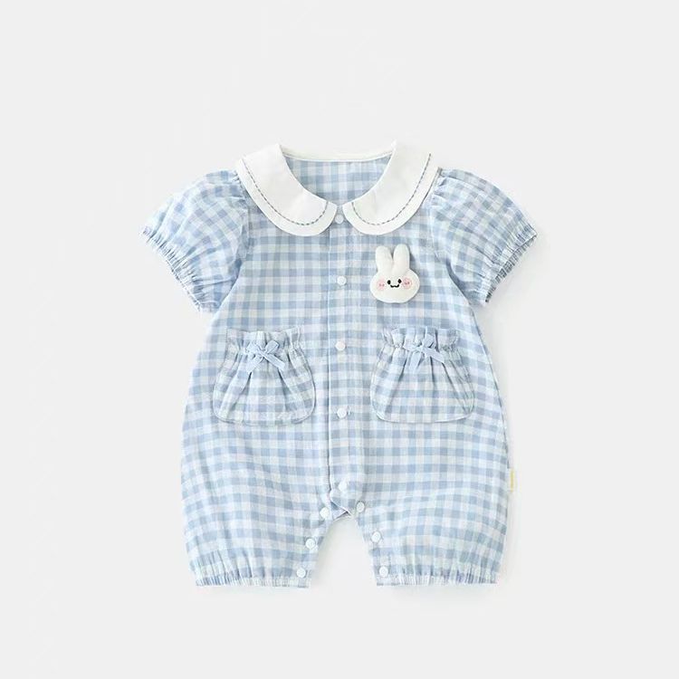 Summer super cute baby clothes summer clothes for small months to go out cute western style baby girl thin short-sleeved one-piece