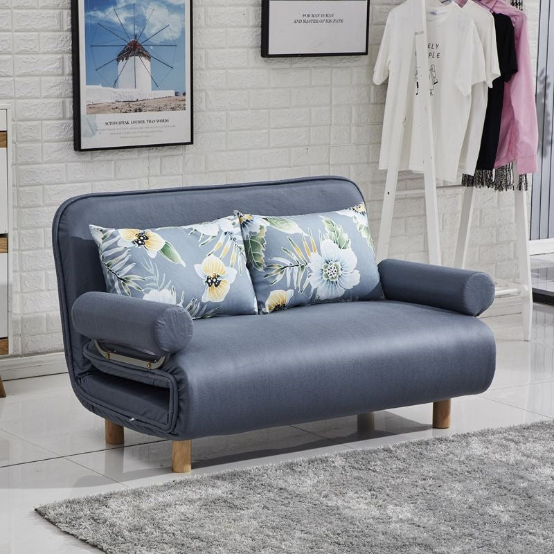 Foldable and detachable washable small apartment living room minimalist modern double/single multifunctional cat paw leather sofa bed - free shipping