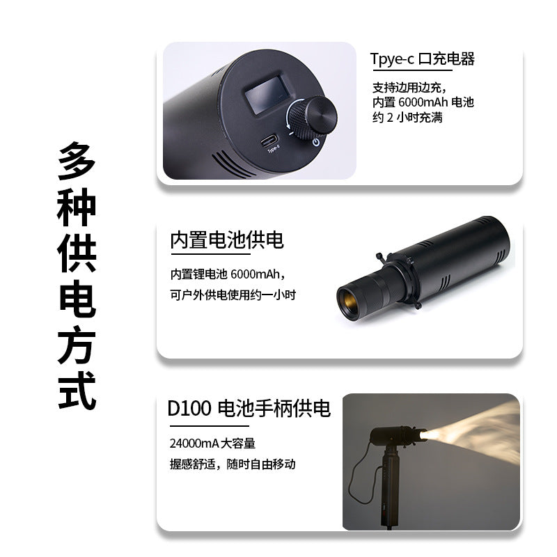 20 watts 16 times brighter flashlight photography creative cutting light background contrast focusing spot light portrait background light