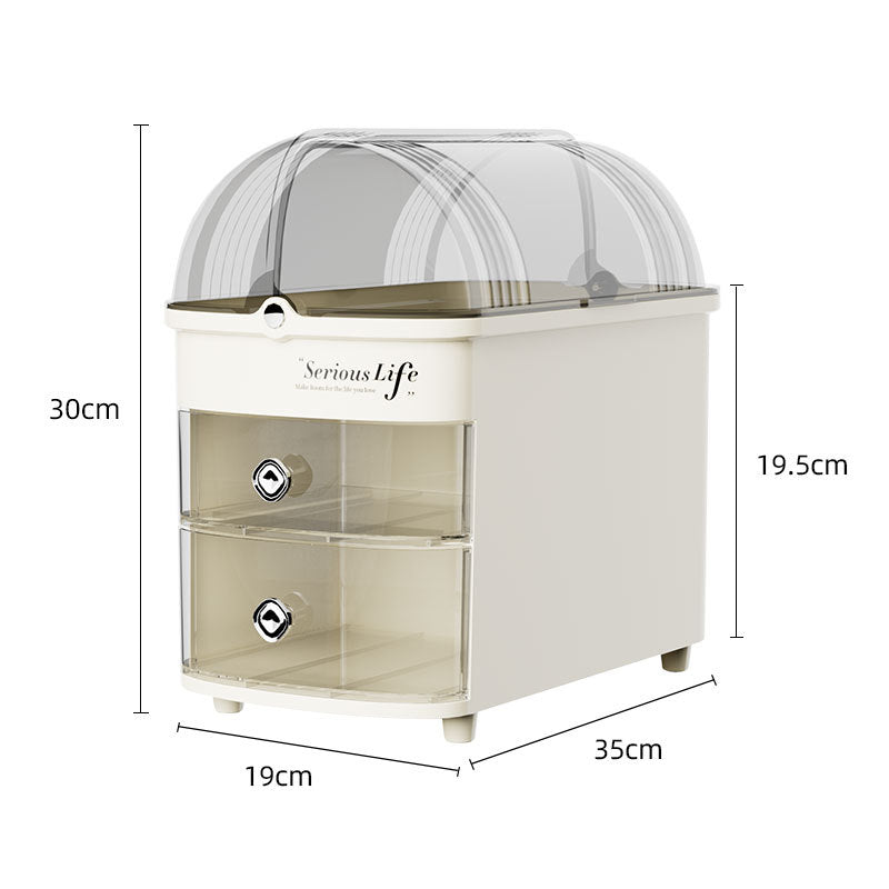 Large capacity desktop skin care products transparent plastic storage box lipstick dust-proof cosmetics storage box ins wind