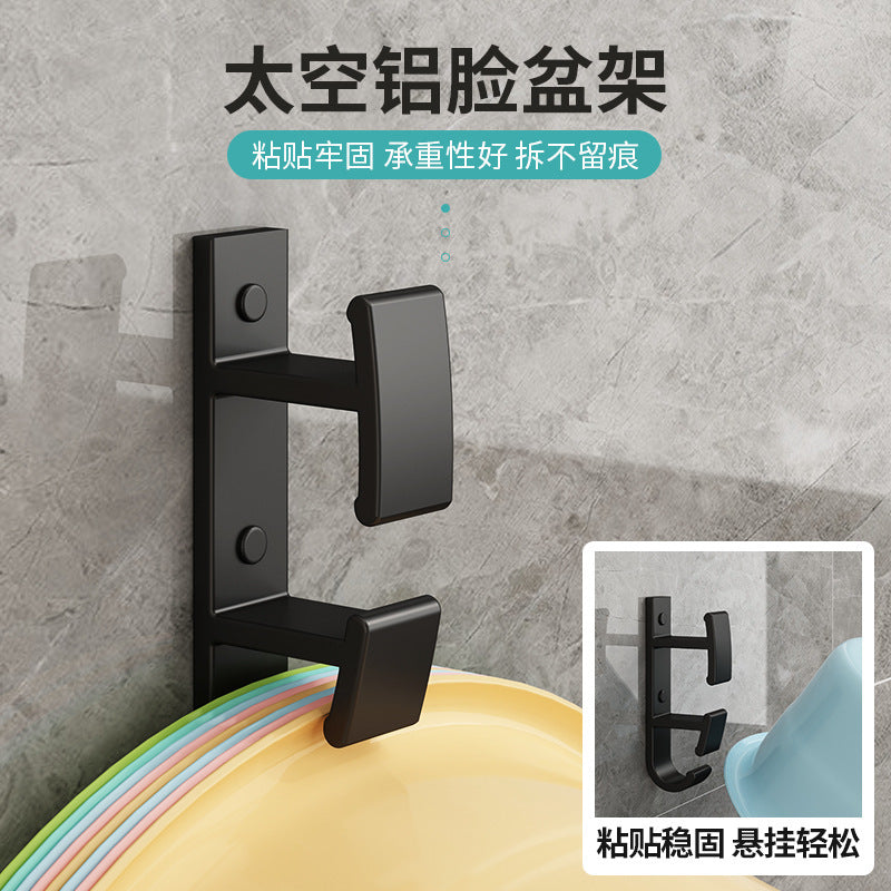 Washbasin storage rack Wall-mounted toilet Bathroom washbasin storage rack Toilet wall seamless washbasin hanger