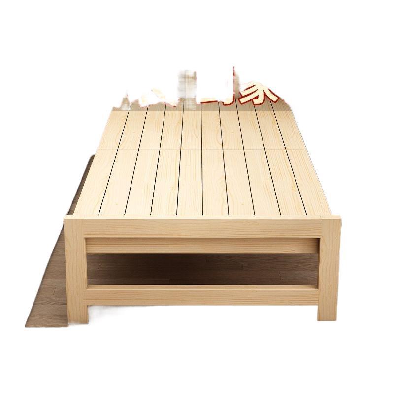 Solid wood bed for homesimple double bed bed board single bed office lunch break rental room installation foldable bed